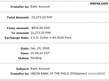 PayPal to Philippine Bank successful withdrawal